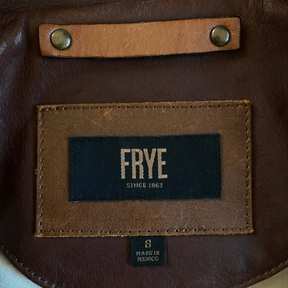 Frye Mens Leather Moto Jacket "Corey" Size Small, Dark Brown, Like New - Picture 7 of 11
